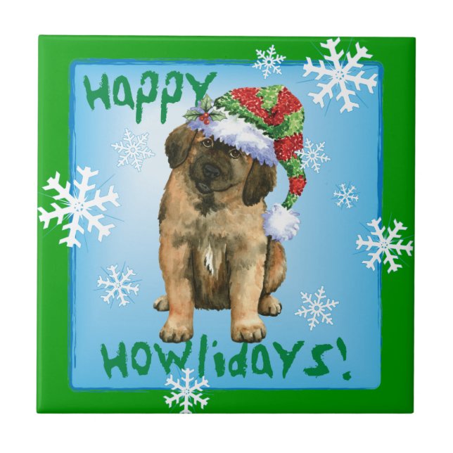 Carreau Happy Howlidays Leonberger (Devant)