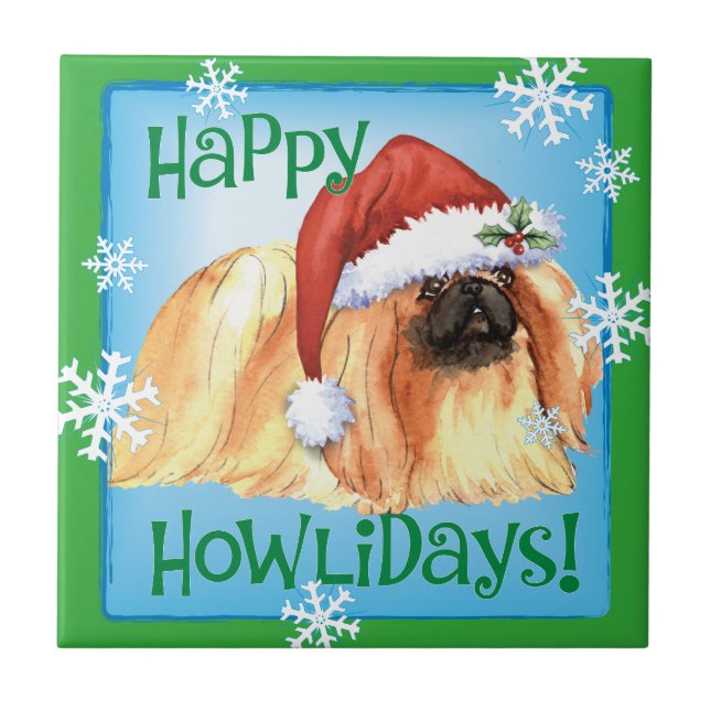 Carreau Happy Howlidays Pekingese (Devant)