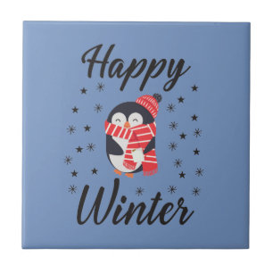 Carreau Happy Winter, mignon Penguin