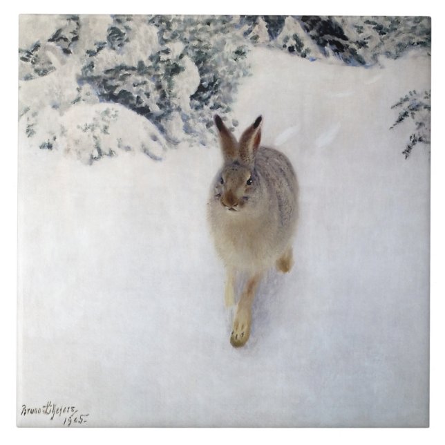 Carreau Hare d'hiver (lapin), Bruno Liljefors (Devant)