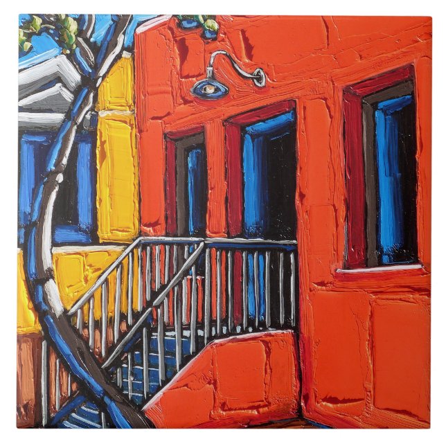 Carreau "Harmonie rouge, la tuile de banlieue de Tucson" (Devant)