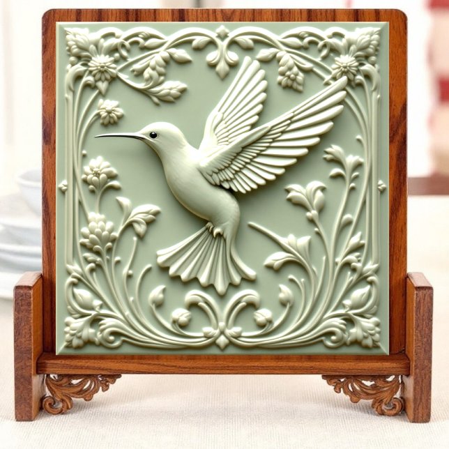 Carreau Harmonie verte de l'oiseau - Carrelage en céramiqu (Créateur téléchargé)