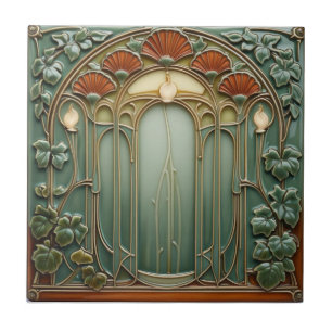 Carreau Harvest Crescendo Art Nouveau floral vintage
