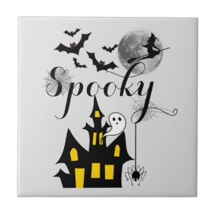 Carreau Hauné House Flying Witch Halloween Éffrayant