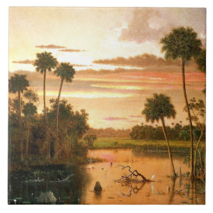 Carreau Heade - Grand coucher de soleil de Floride, peintu