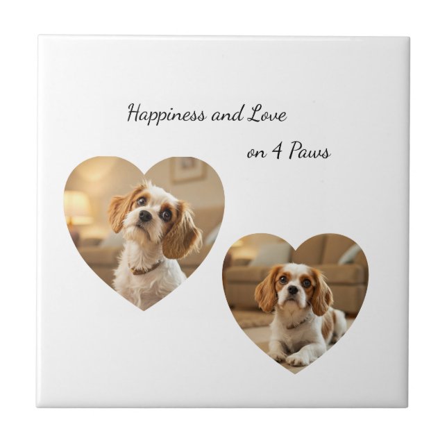 Carreau Heart-Shaped Dog Design – “Happiness on Four Paws” (Devant)