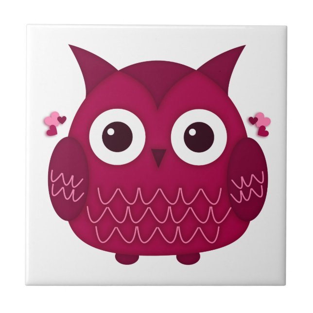 Carreau Heart the Pink Owl (Devant)