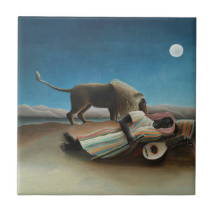 Carreau Henri Rousseau Dormir Gitan Lion Peinture