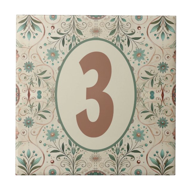 Carreau Herbe Boho personnalisable (Devant)