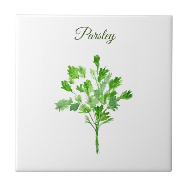 Carreau Herbe de persil vert Cuisine culinaire vert chic (Devant)