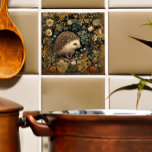 Carreau Hérisson dans le style Forest William Morris<br><div class="desc">Un adorable hérisson, hedgie, se jette dans une forêt boisée dans ce charmant design inspiré par William Morris. Parfait pour les amateurs de nature, les amoureux des animaux et tous ceux qui sont enchantés par la beauté des jardins ou de la forêt. Apportez la sérénité de la nature dans votre...</div>