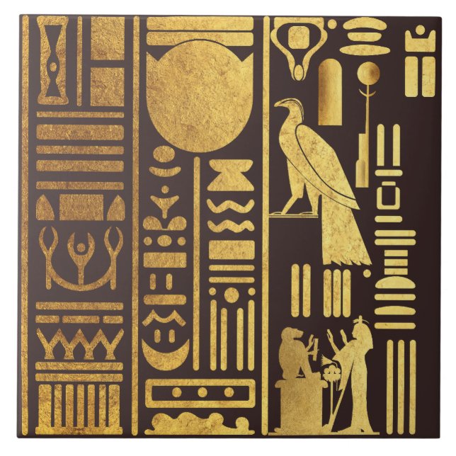 Carreau Héroglyphes égyptiens Gold Foil (Devant)