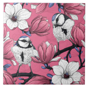 Carreau Heure du printemps en rose