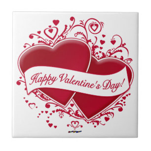 Carreau   Heureuse Sainte-Valentin !Coeurs rouges