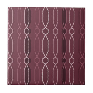 Carreau Hexagon Colonnes du Moyen-siècle moderne Maroon