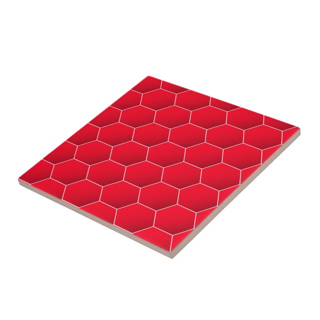 Carreau hexagone géométrique rouge (Côté)