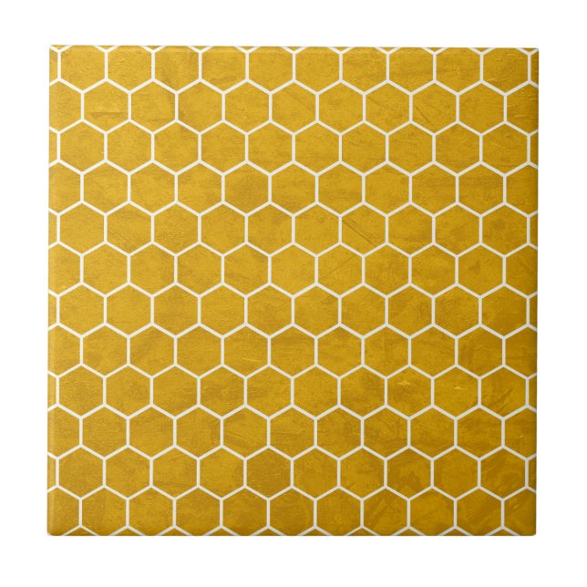 Carreau Hexagone Motif Hexagon Jaune (Devant)