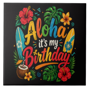 Carreau Hibiscus Aloha Anniversaire Hawaï