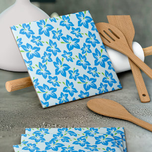 Carreau Hibiscus Bleu, Fleurs Bleues, Motif De Fleurs