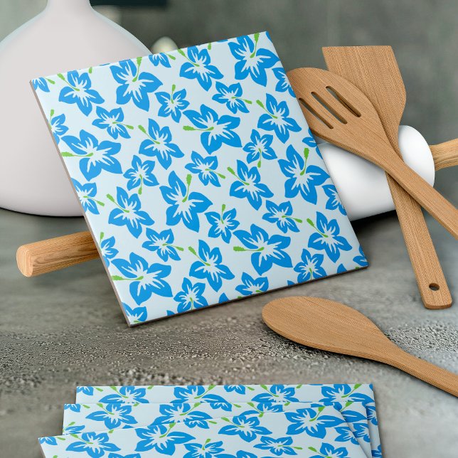 Carreau Hibiscus Bleu, Fleurs Bleues, Motif De Fleurs (Créateur téléchargé)
