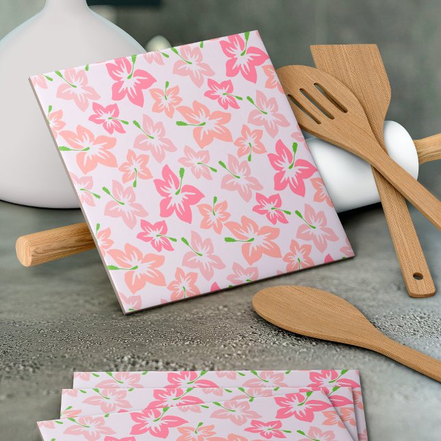 Carreau Hibiscus Rose, Fleurs Roses, Motif De Fleurs (Créateur téléchargé)