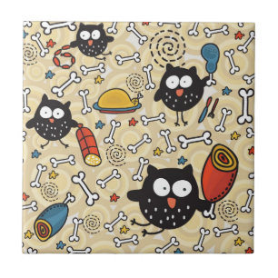 Carreau Hibou avec le motif de viande