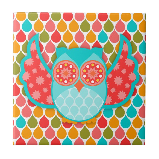 Carreau Hibou Boheme bleu (Devant)