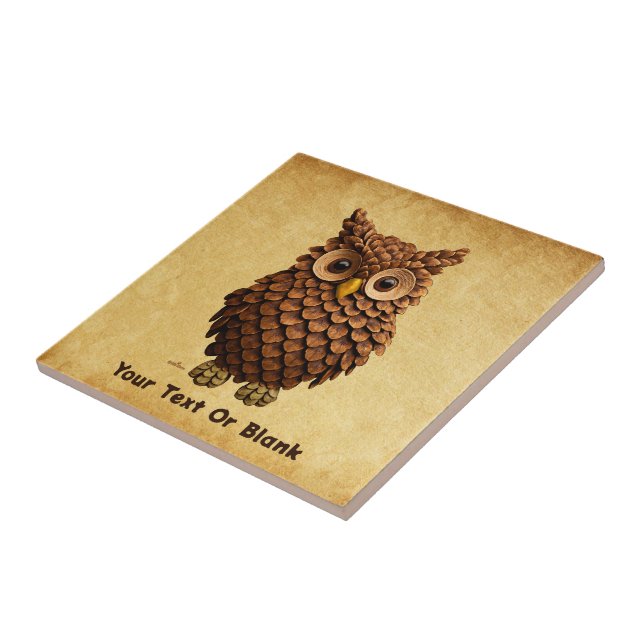 Carreau Hibou Cône de Pin (Côté)