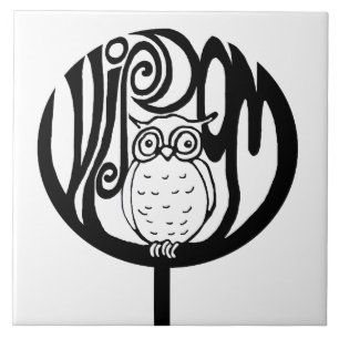 Carreau hibou de sagesse dans un arbre