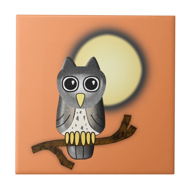 Carreau Hibou d'Halloween (Devant)