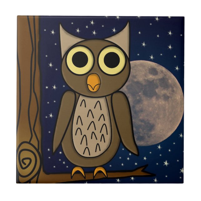 Carreau Hibou nocturne (Devant)