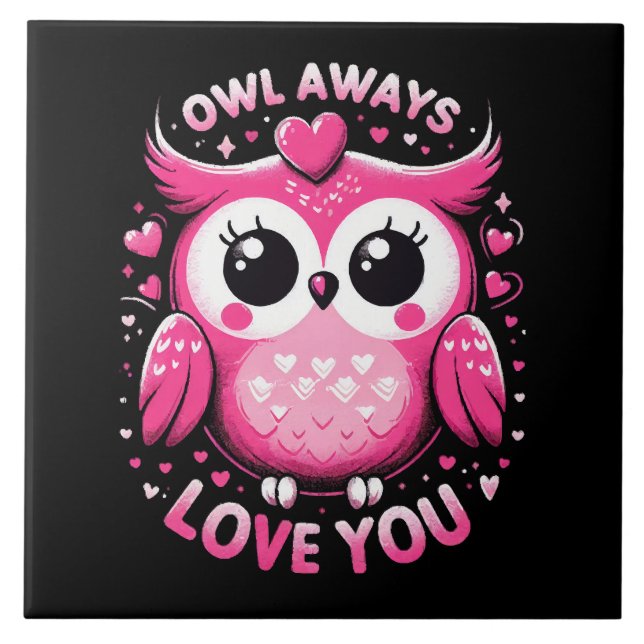 Carreau Hibou t'aime toujours - Saint Valentin (Devant)