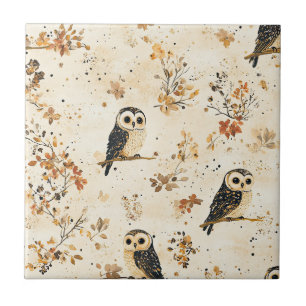 Carreau Hiboux vintage et motif botanique floral (6)