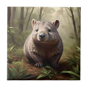 Carreau "Hidden in the Bush : An Aussie Wombat in the Wild