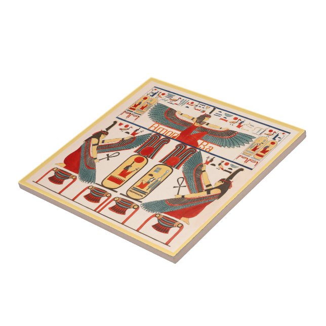 Carreau Hiéroglyphes de Ra égyptien d'Amon de Dieu (Côté)