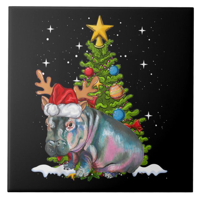Carreau Hippo Fiona Arbre de Noël Hippopotame (Devant)