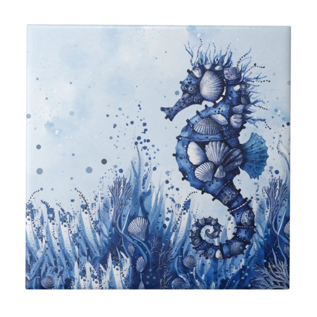Carreau Hippocampe Coquillages (Devant)