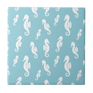 Carreau Hippocampe minimaliste Motif sans couture océan (2