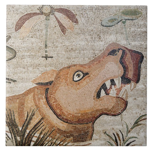 Carreau Hippopotame, mosaïque du Nil, Chambre du faune (Devant)
