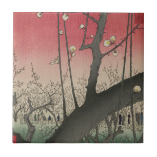 Carreau Hiroshige Plum Estate Kameido : Japonais vintage