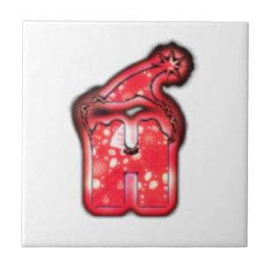 Carreau Ho Ho Ho ! Père Noël Casquette Joyeux Noël étoile.