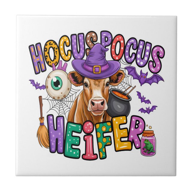 Carreau Hocus Pocus Heifer Halloween Cow (Devant)
