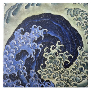Carreau Hokusai Feminine Wave japonais Vintage Art