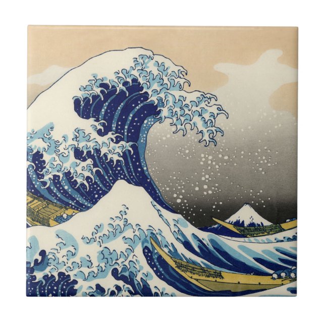Carreau Hokusai la grande tuile de vague (Devant)