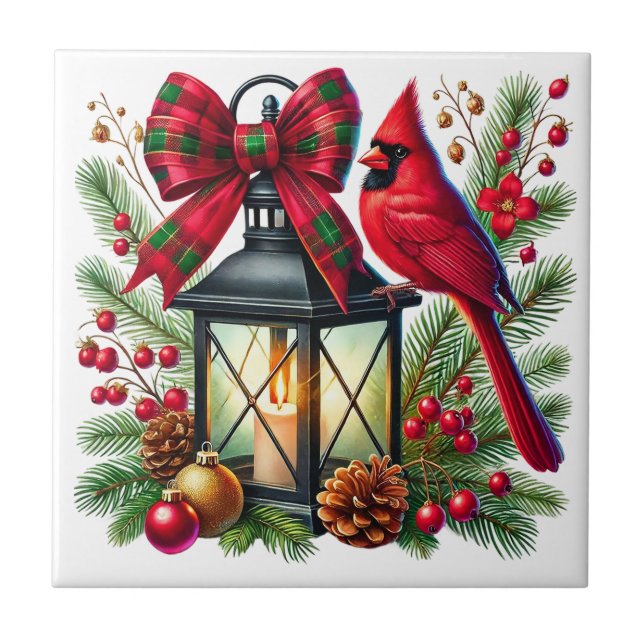 Carreau Holiday Cardinal Ceramic Tile (Devant)