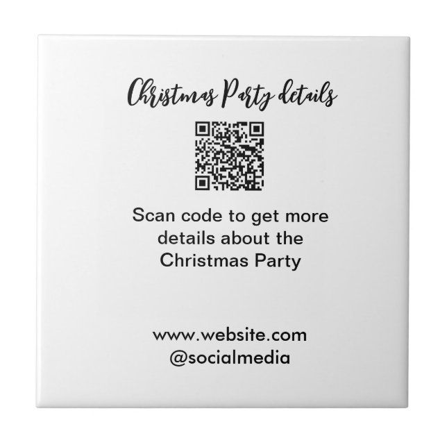 Carreau Holiday party Scan QR code details website social  (Devant)