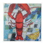 Carreau Homard du Maine<br><div class="desc">Brilliant Maine Lobster IV par Erin McGee Ferrell. Comprend un homard du Maine contre un arrière - plan en forme de carreaux.| 140576GG</div>