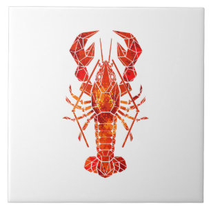 Carreau Homard polygonal rouge