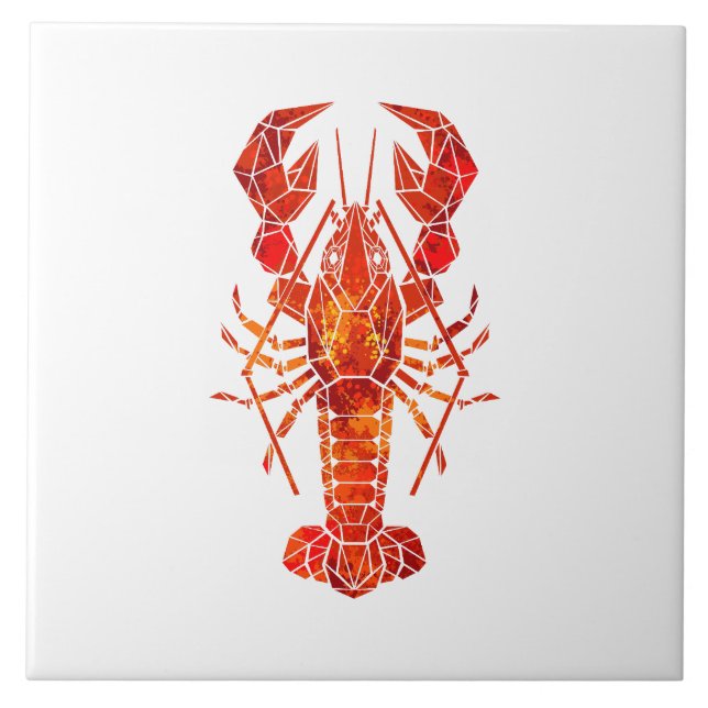 Carreau Homard polygonal rouge (Devant)