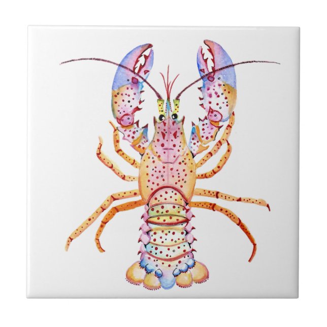 Carreau Homard rose et bleu (Devant)